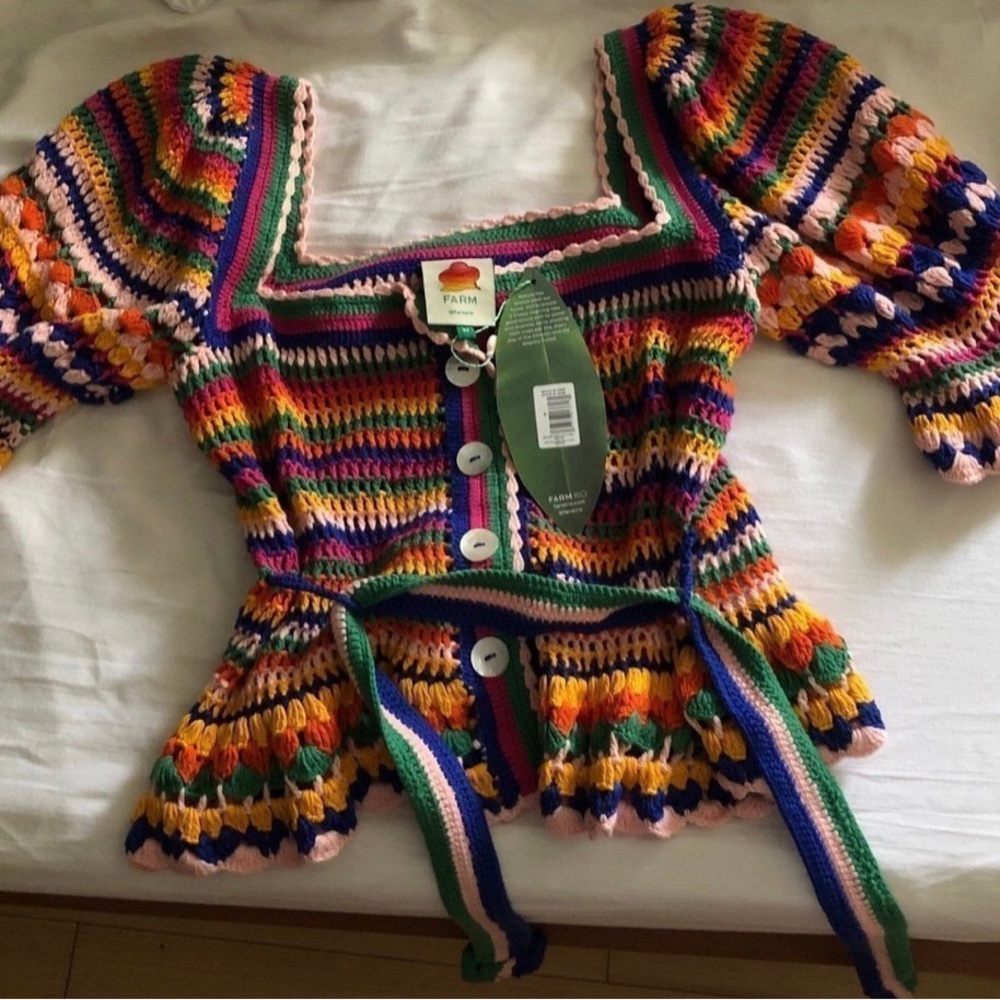 Farm Rio Multicolor Knit Cardigan